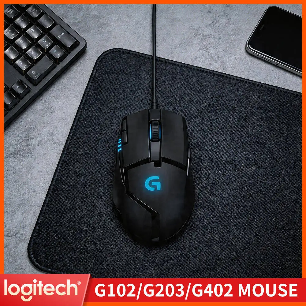 

Logitech G402 Wired Gaming Mouse 20M Clicks 8 Custom Buttons 500+ IPS Anti-Slip for Custom Gaming Rig Setups