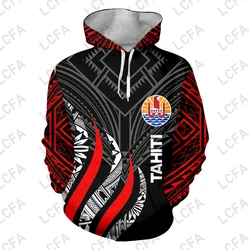 Sudadera con capucha para hombre, ropa deportiva con estampado 3D de Polinesia, Tahiti, bandera del país, estilo Harajuku, 2022