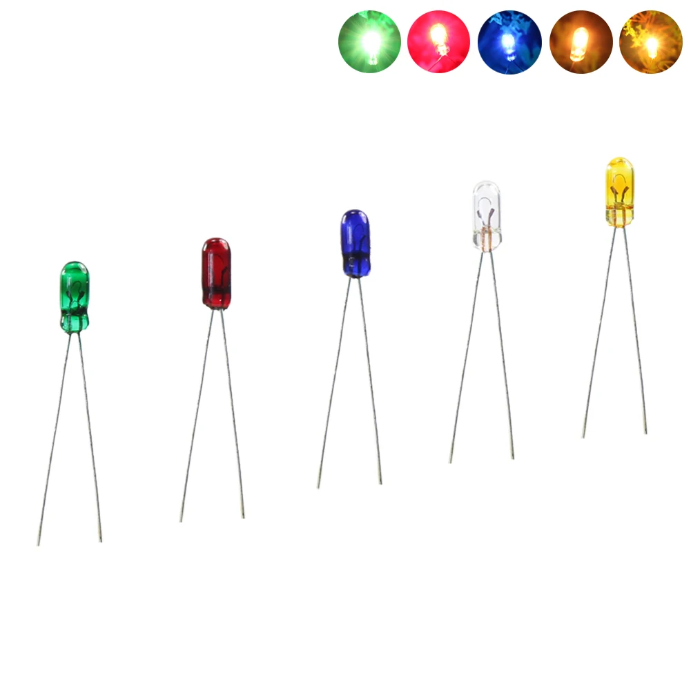 Evemodel MP00 100pcs 3mm 6V Mini Grain of Wheat Bulbs Mixed Color Red Yellow Blue Green White