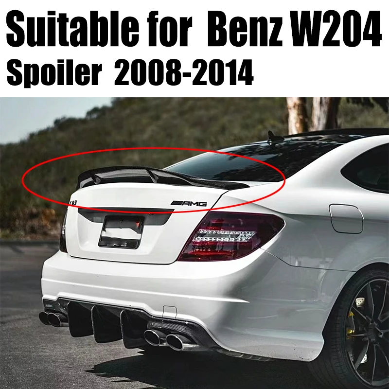 

For Mercedes-Benz W204 sedan 4doors C350 C63 for AMG car 2008 2009 2010 2011 2014 ABS Material R Style Rear Trunk Spoiler Wing