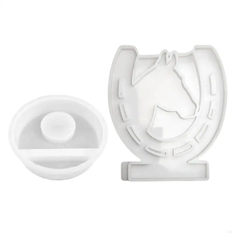 

39XE 3D Candlestick Silicone Mold Lovely Horse Head Base Mold Gypsum Holder Mould Home Decorations Mould
