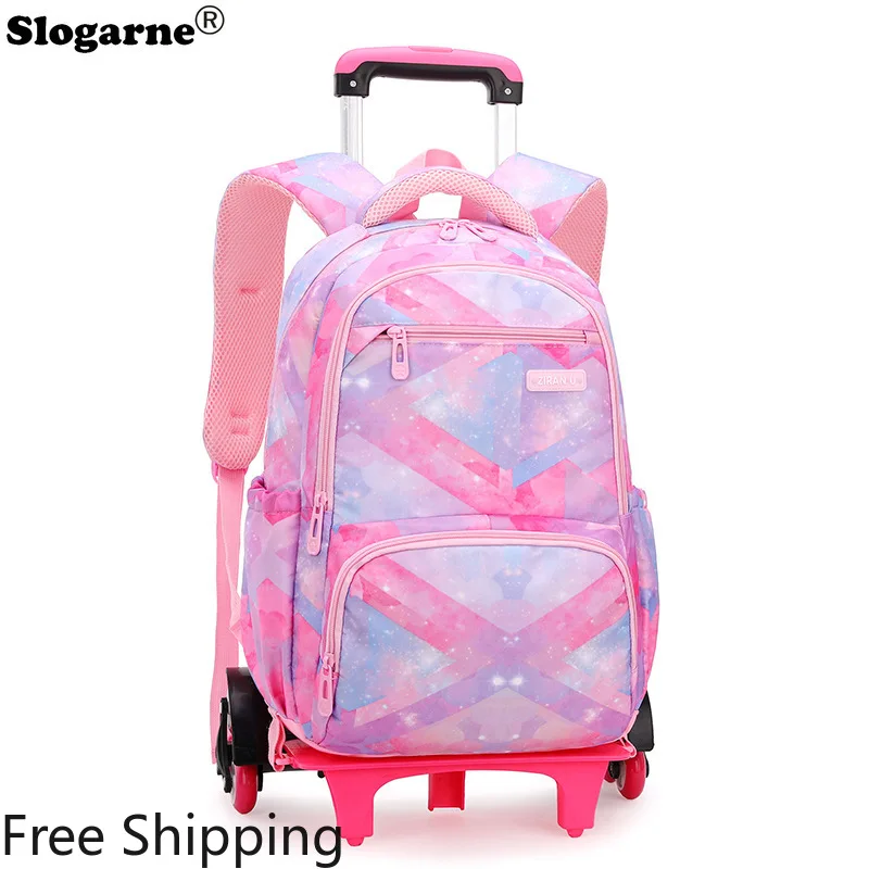

Students Wheeled Bag 2025 New Kids School Bag with 6 Wheels Boy Rolling Backpack Trolley Bookbag Men Traval Bags Wheel Backpack