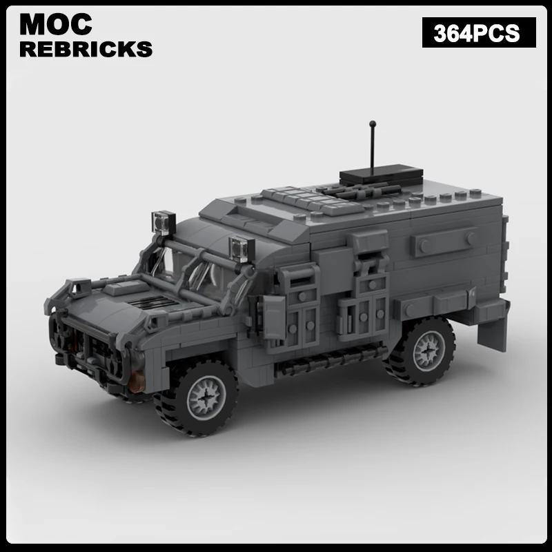 WW2 ทหาร Series ยุทธวิธี Humvee รถหุ้มเกราะ MOC Building Block DIY Assembly รุ่นอิฐของเล่นเด็กคริสต์มาสของขวัญ