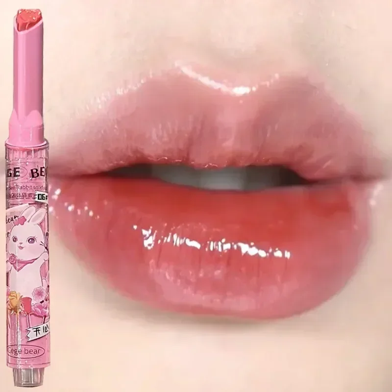 Moisturising Mirror Glitter Lipstick Pen Love Heart Shape Water Light Lip Tint Lasting Red Solid Lip Gloss Lip Makeup Cosmetics