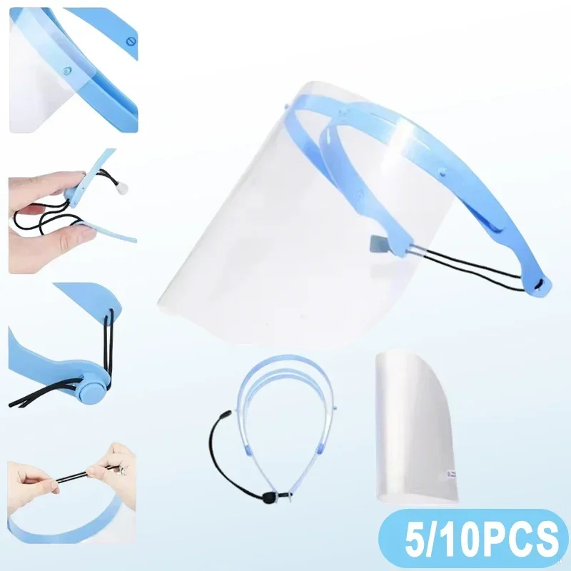 

5/10PCS Dental Detachable Face Shield Dental Protective Face Detachable Full Anti-Fog Dustproof Replacement Covers