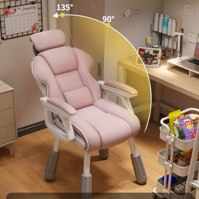 

90-135° Lumbar Support Gaming Chair Thick Cushion Chair Comfortable Computer Chair Casual Game Swivel Waterproof Easy To Clean