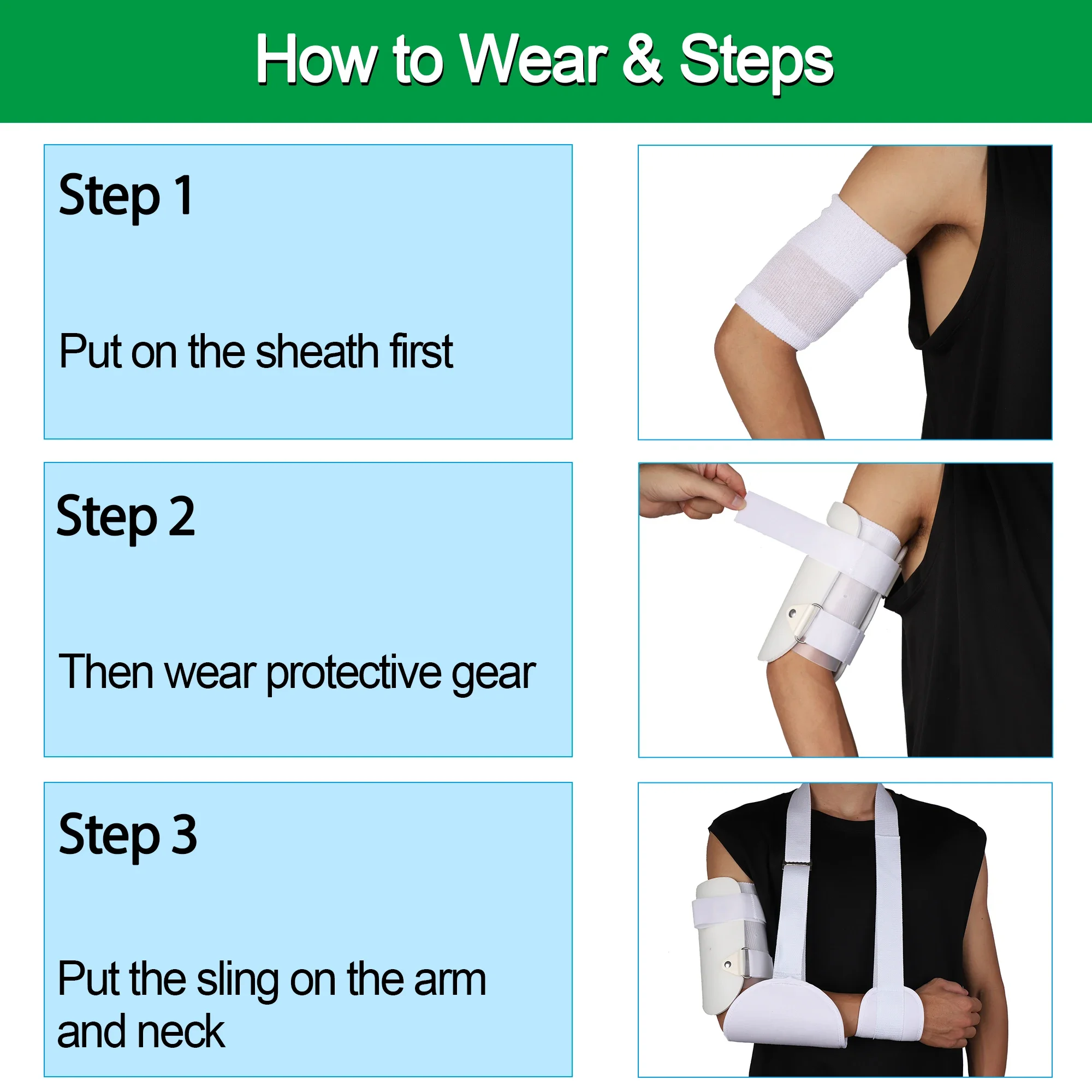 Arm Sarmiento Humeral Shaft Fracture Brace, Humeral Splint Arm Orthosis Fracture Splint with Arm Sling Support for Men and Women