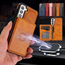 Funda de cuero con soporte para Samsung Galaxy, carcasa con ranura para tarjetas, S23, S24 Ultra, S21 Plus, S22, S20 FE, A55, A15, A14, A54, A24, A34, A52, A72