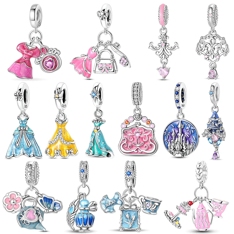 

Lovely 925 Sterling Silver Castle Elegant Princess Afternoon Tea Party Pendant Fit DIY Bracelet Necklace Boutique Birthday Gifts