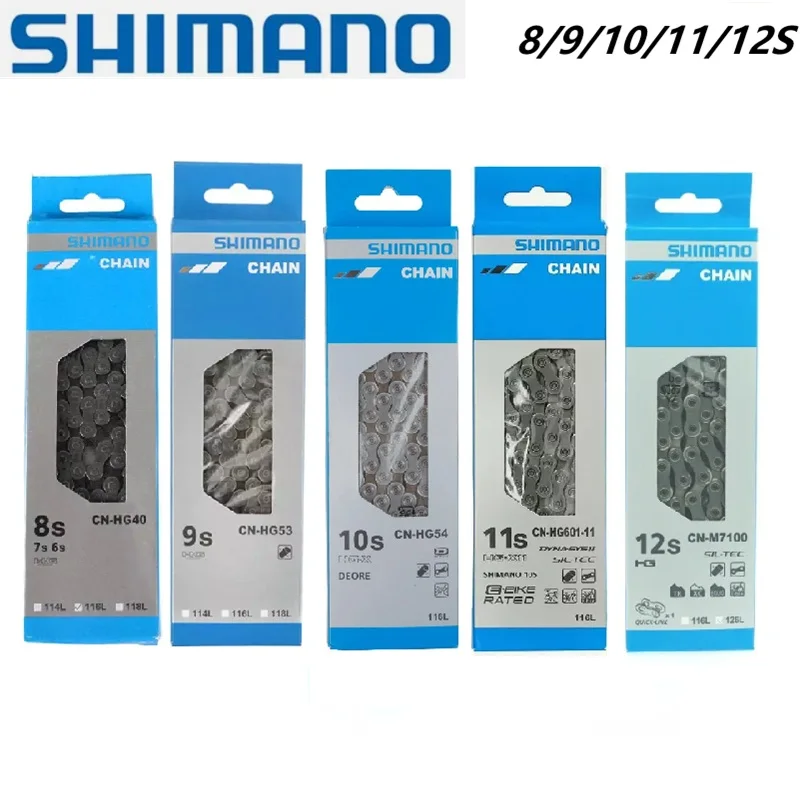 Chaînes de vélo SHIMANO 6/7/8/9/10/11/12 vitesses, 116L 118 126 maillons pour vélo de route, chaîne VTT originale avec maillon rapide