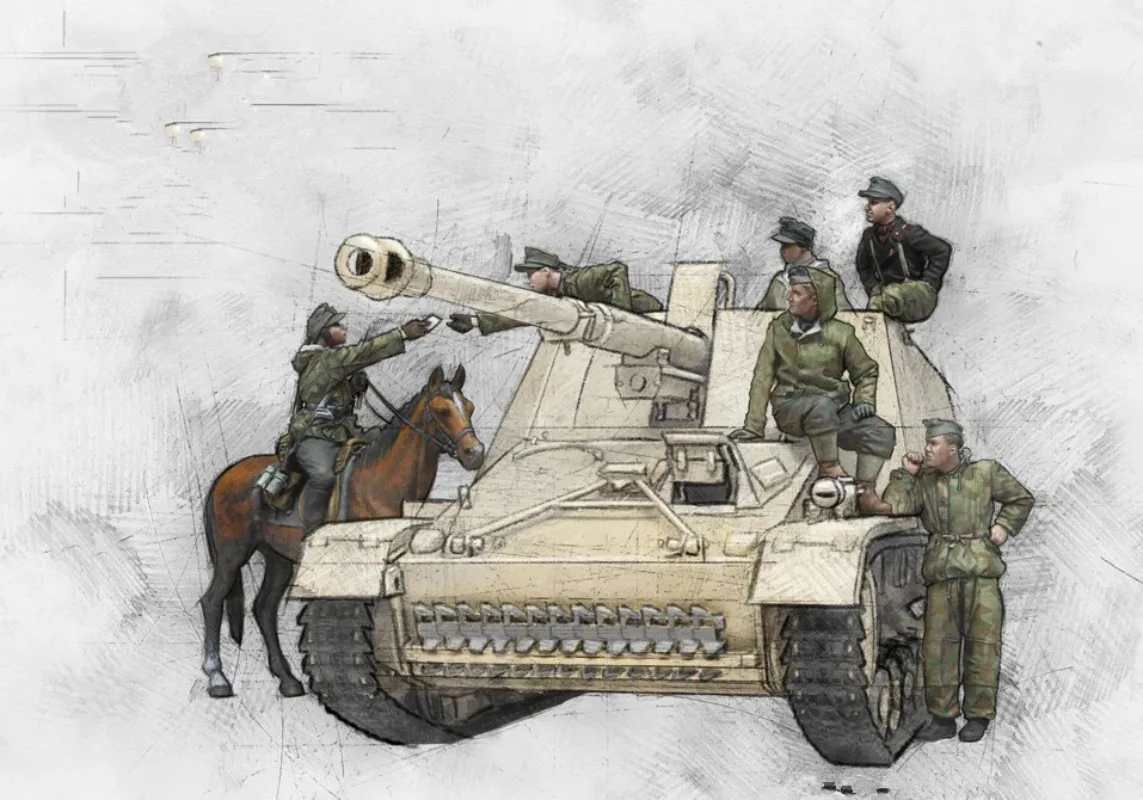 

1/35 Scale Unpainted Resin Figure History Mini tank crew and cavalry(NO TANK) GK Model Kits Military New 709