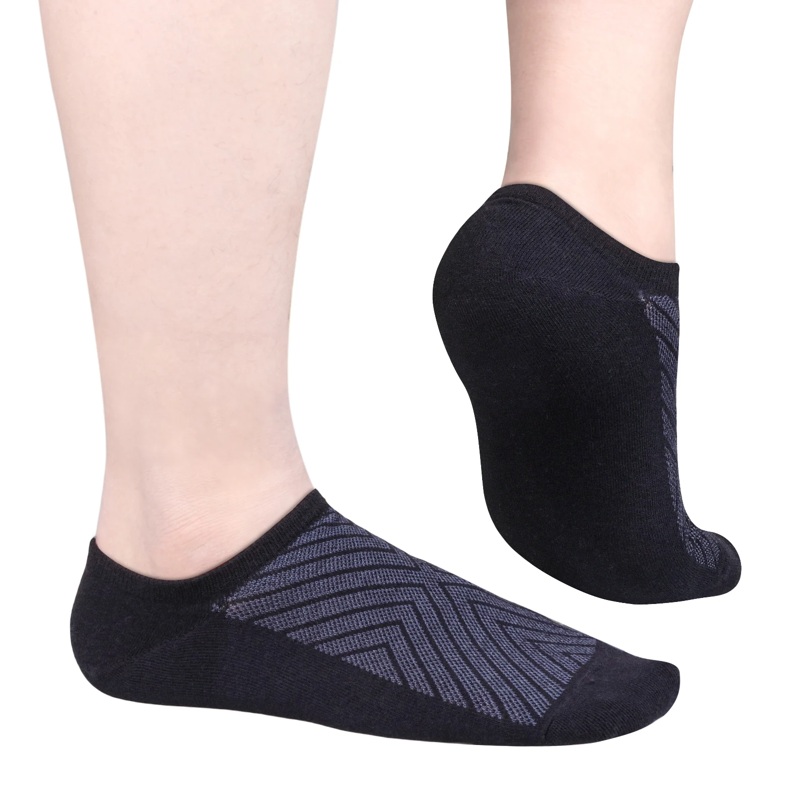 YUEDGE Mens No Show Socks Anti Odor Lightweight Thin Invisible Bamboo Socks For Men Size 37-46, 6 Pairs