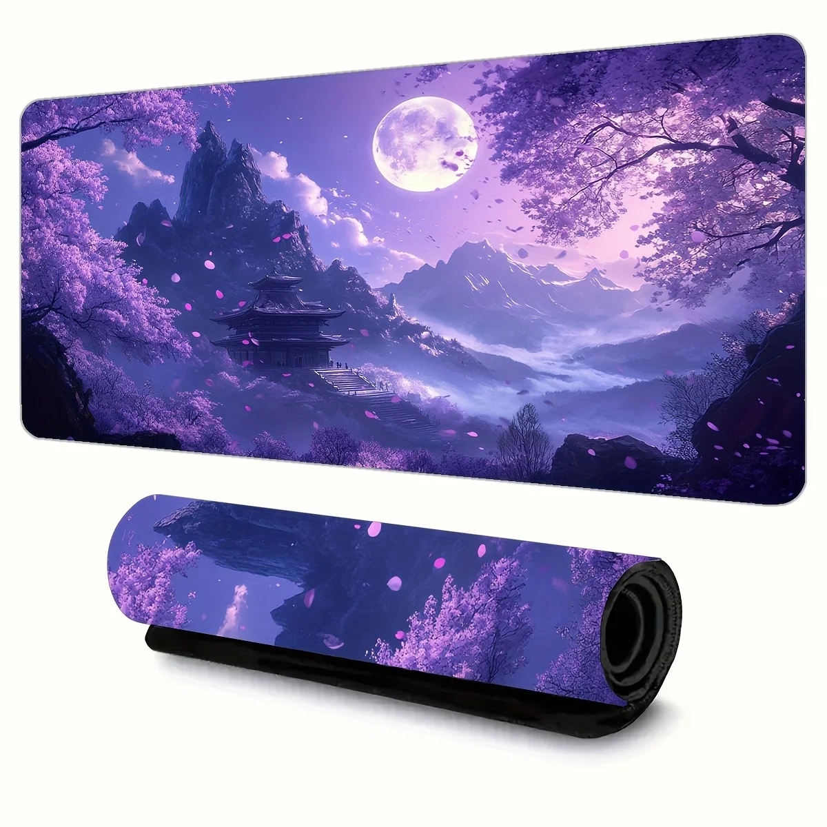 mouse-pad-estetico-fantasia-sakura-noturna-tapete-de-mesa-estendido-antiderrapante-de-borracha-com-vista-de-lua-roxa-e-montanha-encantadora