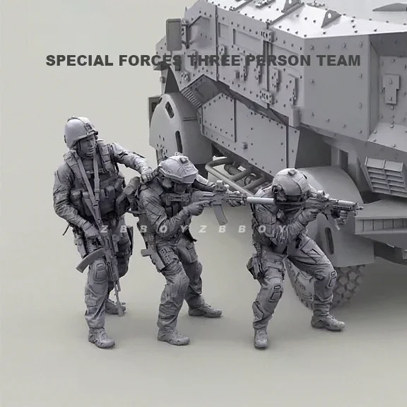 مجموعات نماذج 1/35 من طاقم القوات الخاصة الحديثة (3 أشخاص) عديم اللون ومجموع ذاتيًا A-2110 #3