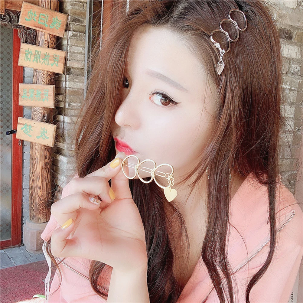 

4pcs Star Heart Shaped Alloy Clips Set Fashion Hair Accessories For Girls Party Wedding Festival Daily Use Photography Gift