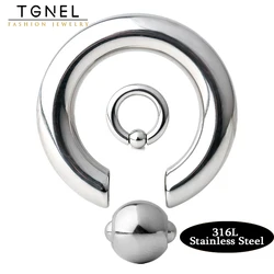 316 Stainless Steel Body Piercing Nose Ring Stud Earrings Spring Action Captive Bead Ring CBR 2G 4G 6G 8G 0G 00G Body Jewelry