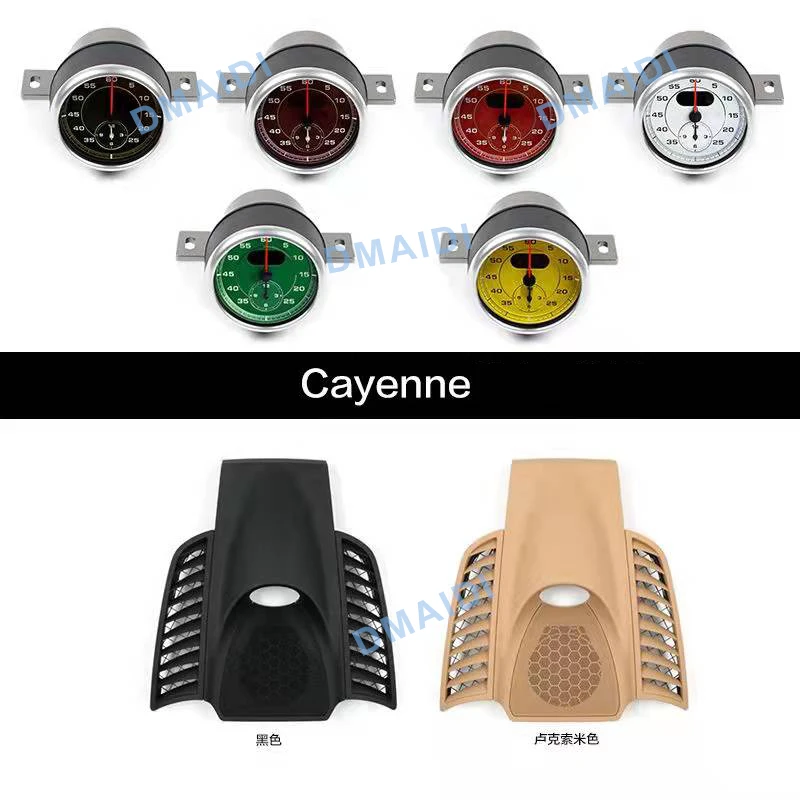 Car Stopwatch Interior Center Dashboard Clock Compass Modification Accessories For Porsche Cayenne 2010-2017