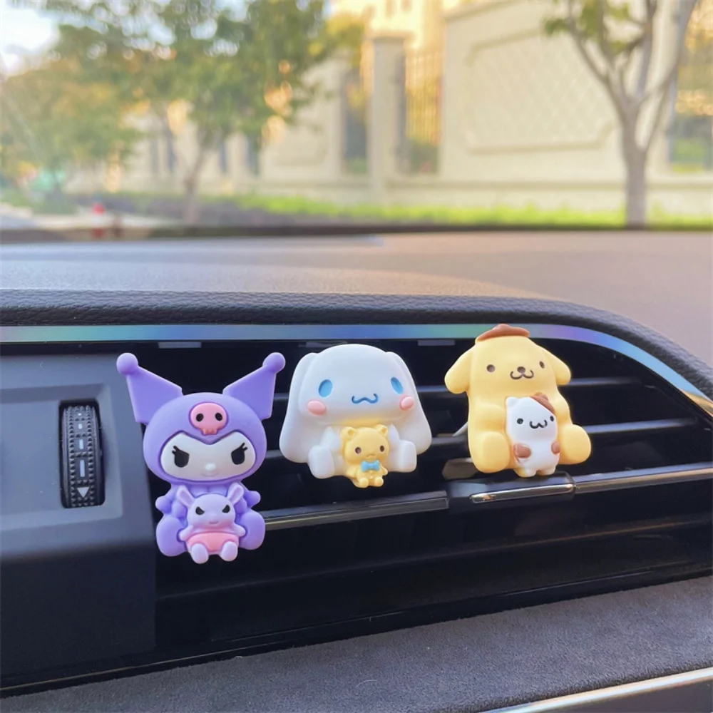 かわいいサンリオクロミ車芳香剤かわいいシナモロールメロディポチャッコ調節可能なベントクリップ装飾アロマ女性ギフト