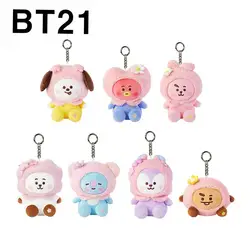 New 12Cm Sakura Hood Bt21 Plush Doll Pendant Cute Cartoon Small Animal Plush Toy Keychain Bag Accessories Boy Girl Birthday Gift