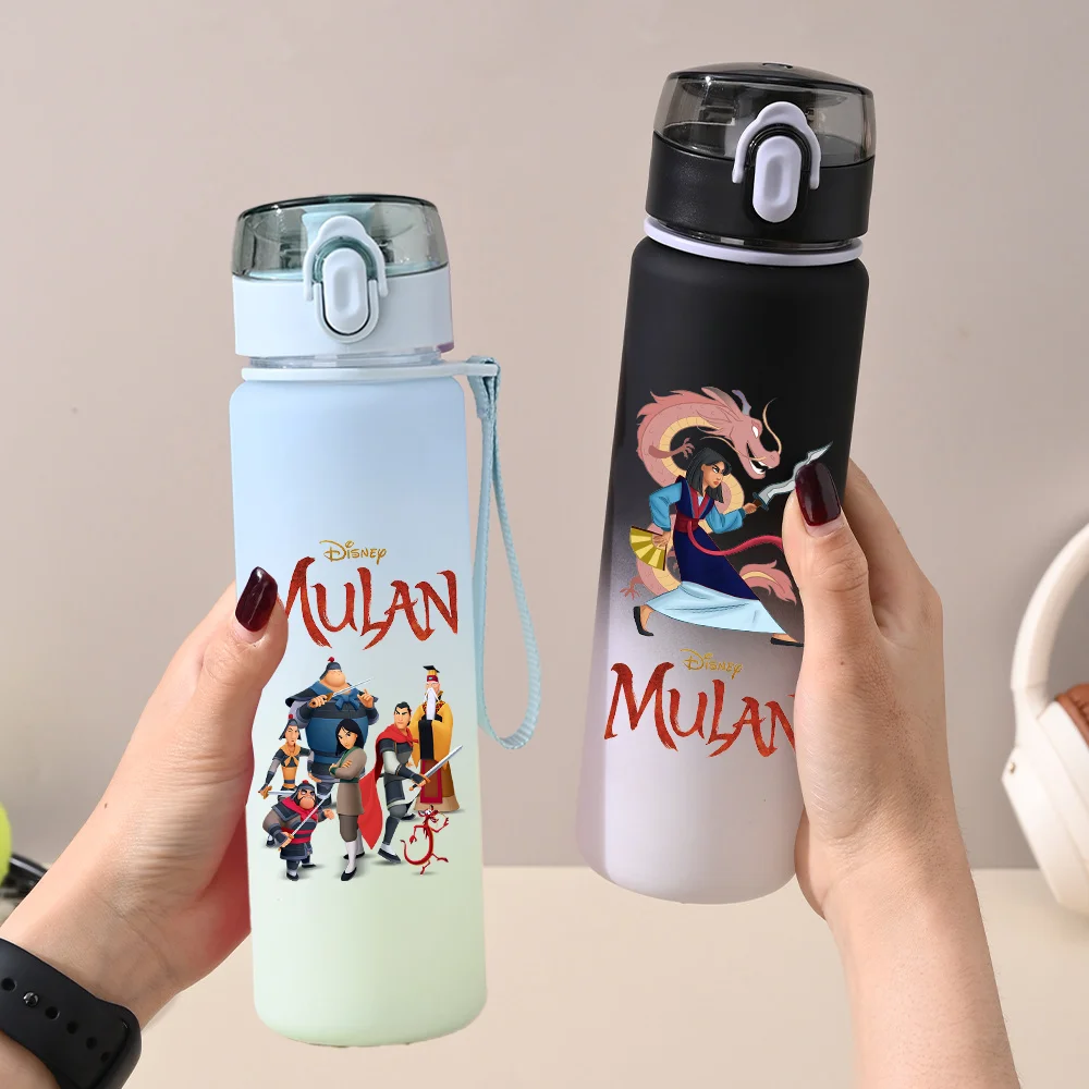 Disney Mulan Animation Movie Children Gradient Outdoor Portable Sports Water Cup Birthday Christmas Gift Mushu Cartoon Fitness