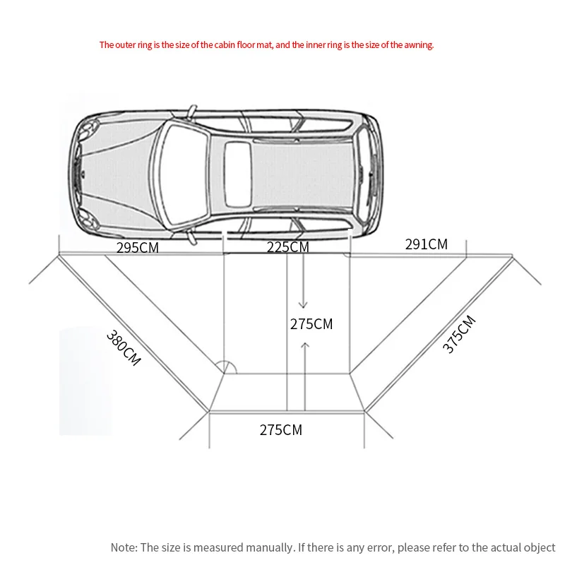 مظلة جانبية للسقف 4X4 مظلة سيارة بزاوية 180 درجة مع حاوية جدران جانبية #6
