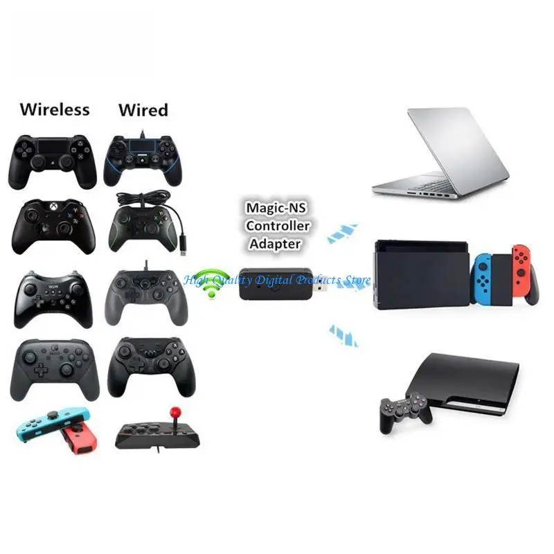 U2JE USB Bluetooth-compatible Gamepad Controller Compatible for Switch NS PC4 S Converter Adapter