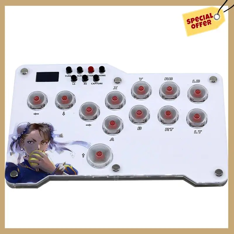 Mini Hitbox Fight Stick LED Mini Hitbox Controller Parts Accessories For PC PS4/PS3/Switch Arcade Joystick Fight Box