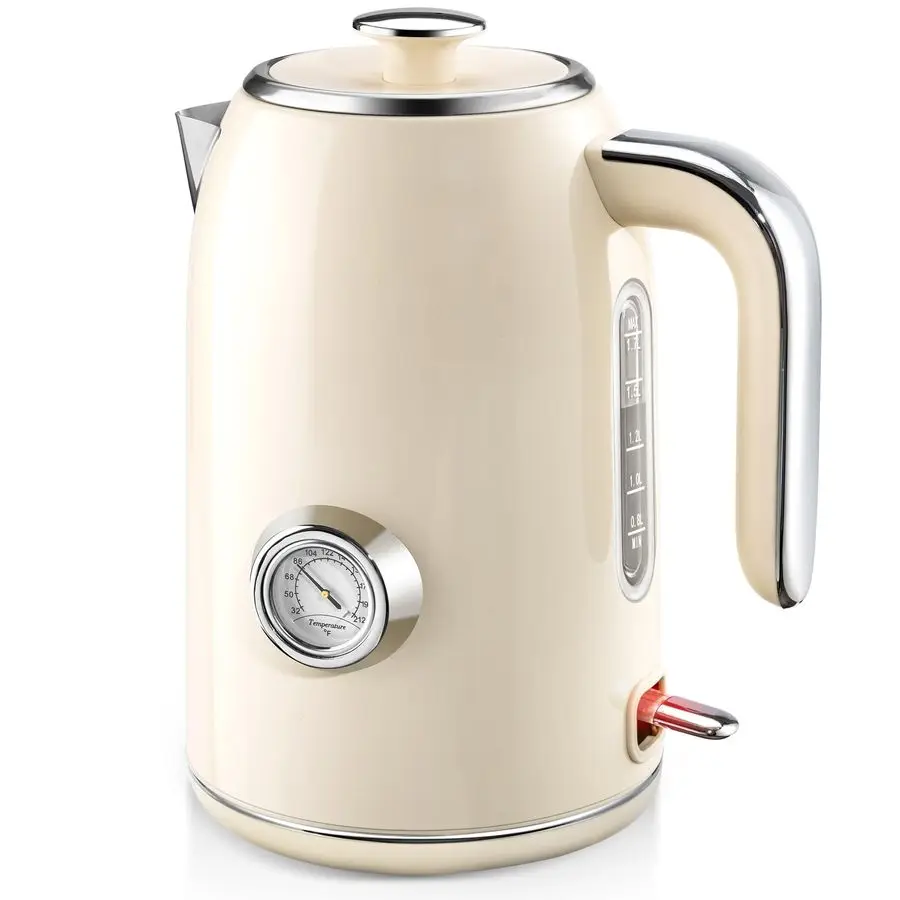 

Electric Kettle, 1.7L Stainless Steel Tea Kettle with Temperature Gauge, 1500W Water Boiler with LED Light, BPAFree, Auto ShutOf
