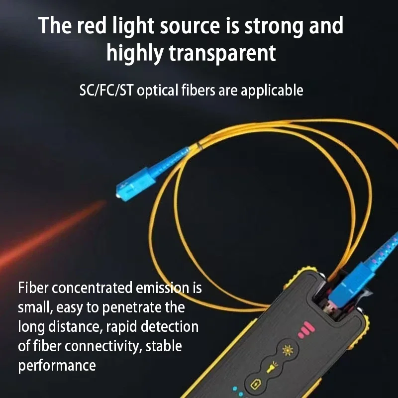 

2-in-1 Fiber Optic VFL Tester & Power Bank 15/30/50mW Rechargeable Cable Fault Locator 3200mAh Battery