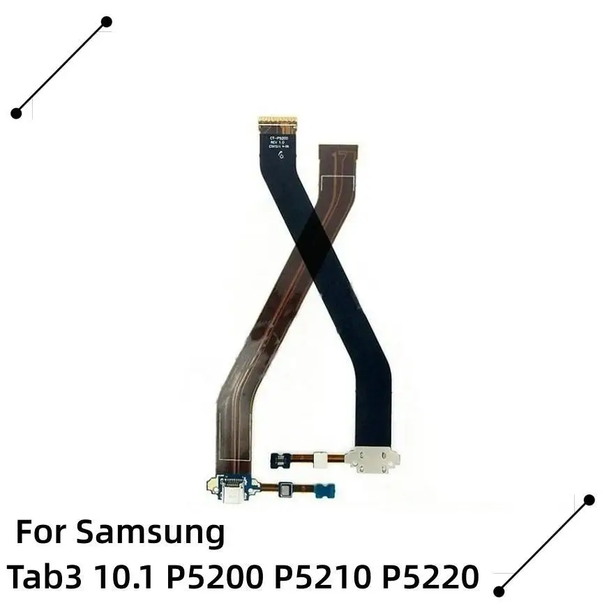 New Microphone Module+USB Charging Port Board Flex Cable Connector Parts For Samsung Tab3 10.1 P5200 P5210 P5220