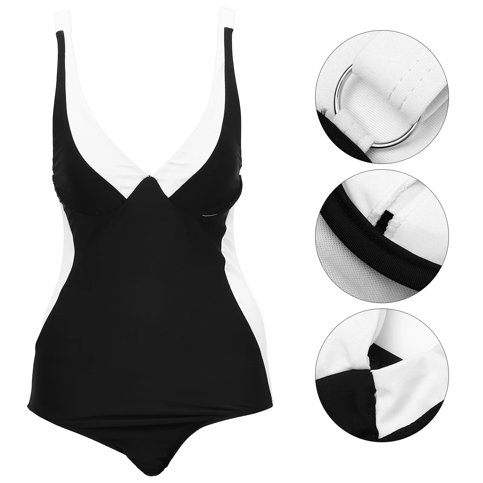 

One Piece Swimsuit Backless Printed Sweet Design Steel Bracket Gathering Lightweight Summer Pool Beach Swimwear