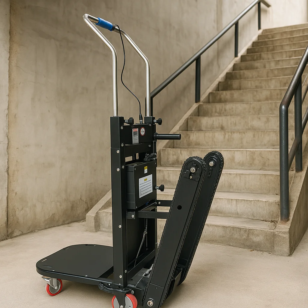 Electric Portable Foldable Metal Three-Wheel Ladder Climbing Stair Climbing Trolley Tools 400kg Load Capacity  Cargo Handling