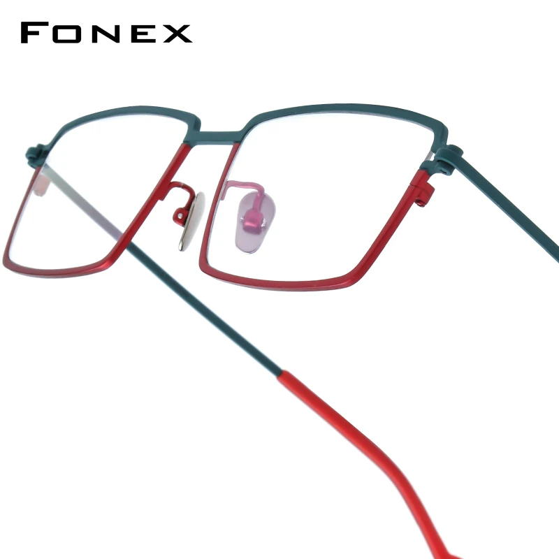 

FONEX Pure Titanium Glasses Frame Men Fashion Brand Design Square Eyeglasses Women Japanese Ultralight Custom Eyewear 85904