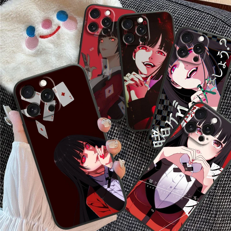 J-Jabami Y-Yumeko Kakeguruis For iPhone 15 14 13 12 11 XS XR X 8 7 SE Pro Max Plus Mini Black Funda Phone Case