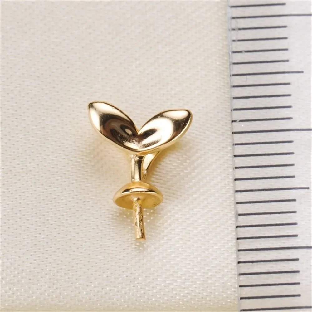 

Gold-Plated Half Hole Eye Pins Beads End Caps Top Drilled Pendant Bails Connector DIY Jewelry Accessories No Pearl No Chain P005