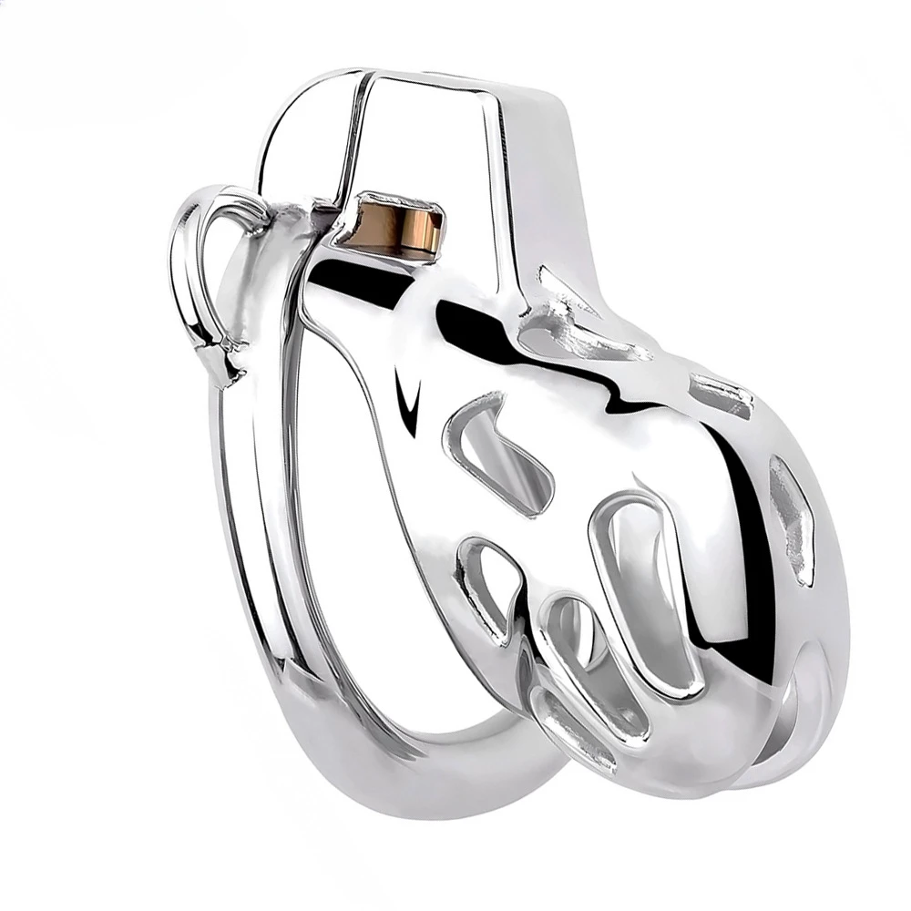 Male Stainless Steel Cobra Penis Ring Chastity Lock Smooth Anti-escape Control Opening Convenient Urination Chastity Device