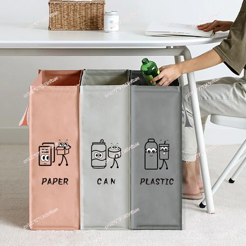 

Foldable Garbage Sorting Bin - Portable Trash Can with Bags for Travel Home Office Bedroom Waste Organization