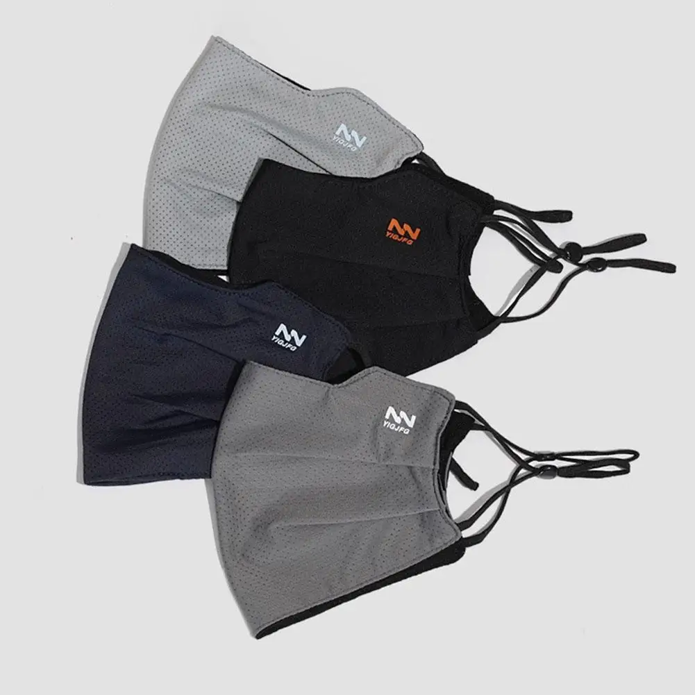 قناع وجه للحماية من الشمس للرجال، قناع وجه قابل لإعادة الاستخدام ومسامي للأشعة فوق البنفسجية بلون سادة وقابل للغسل، قناع وجه صيفي لركوب الدراجات #2