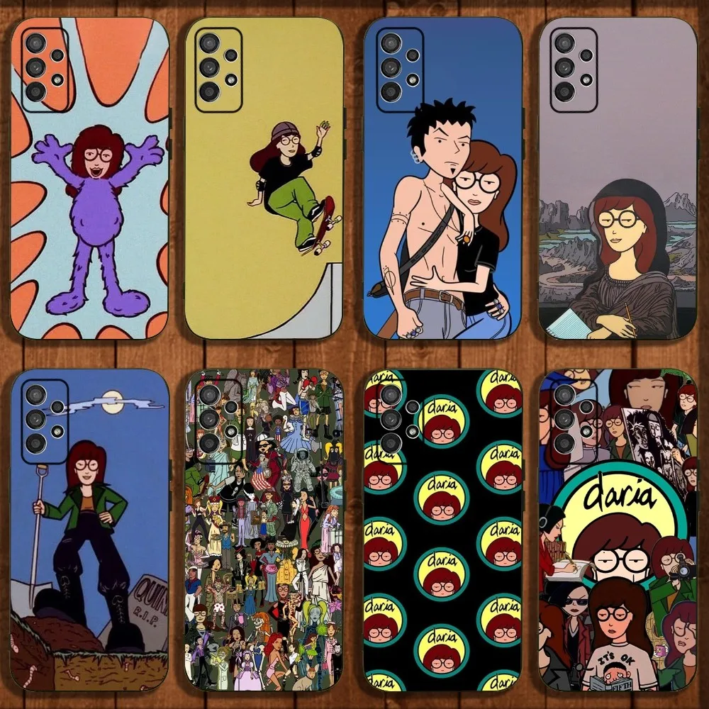 TV Cartoon D-Daria Phone Case For Samsung Galaxy A13,A21s,A22,A31,A32,A52,A53,A71,A80,A91 Soft Black Cover