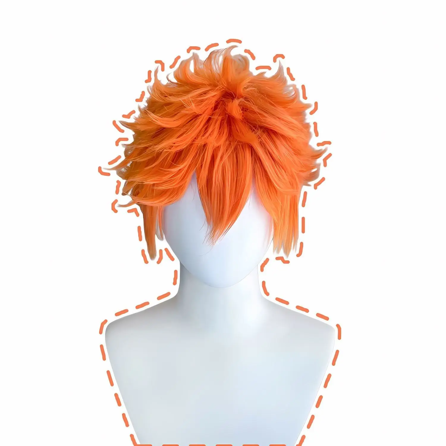 Hochwertige Cosplay-Perücke für Shoyo Hinata |   Gestyltes orangefarbenes stacheliges Haar von Haikyuu!! Volleyball Anime