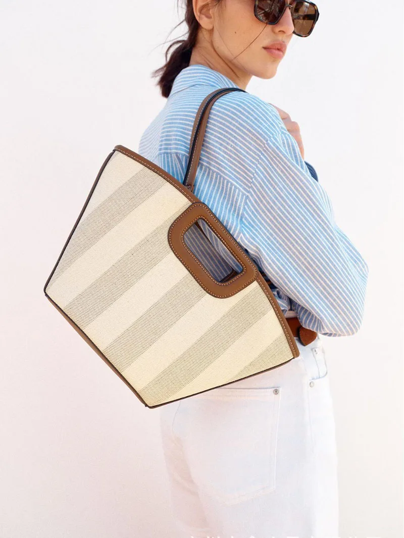 

New Fashion Handheld Large Capacity Bucket Bag Popular Merade Color System Simple Single Shoulder Crossbody Tote Bag