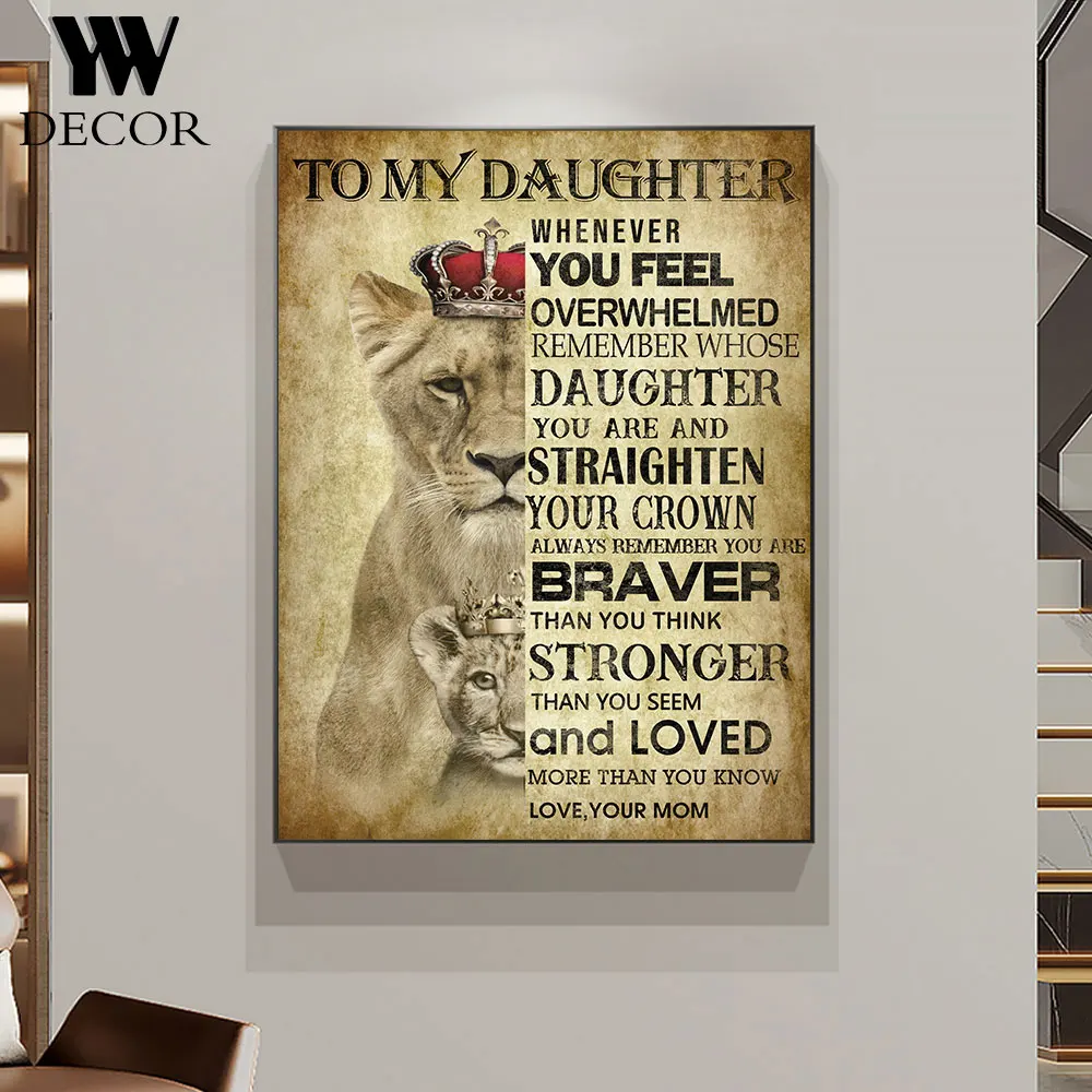 

Abstract Wall Art Canvas Painting Animals Wild Lion Letters Pictures Posters for Living Room Decor Children Gifts