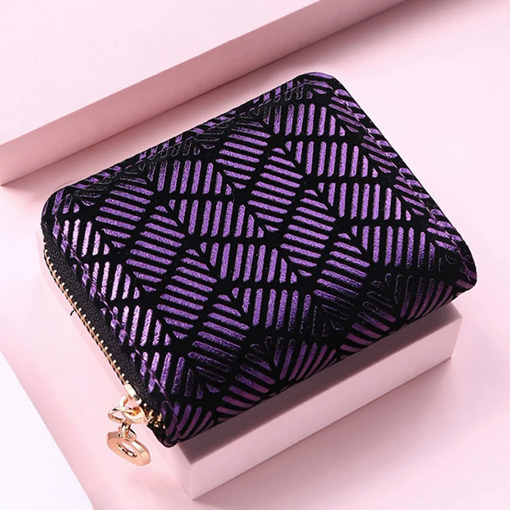 Stylish Short Women's Purse Mini Wavy Zipper Multi-card Bag Easy To Carry Around A Coin Purse