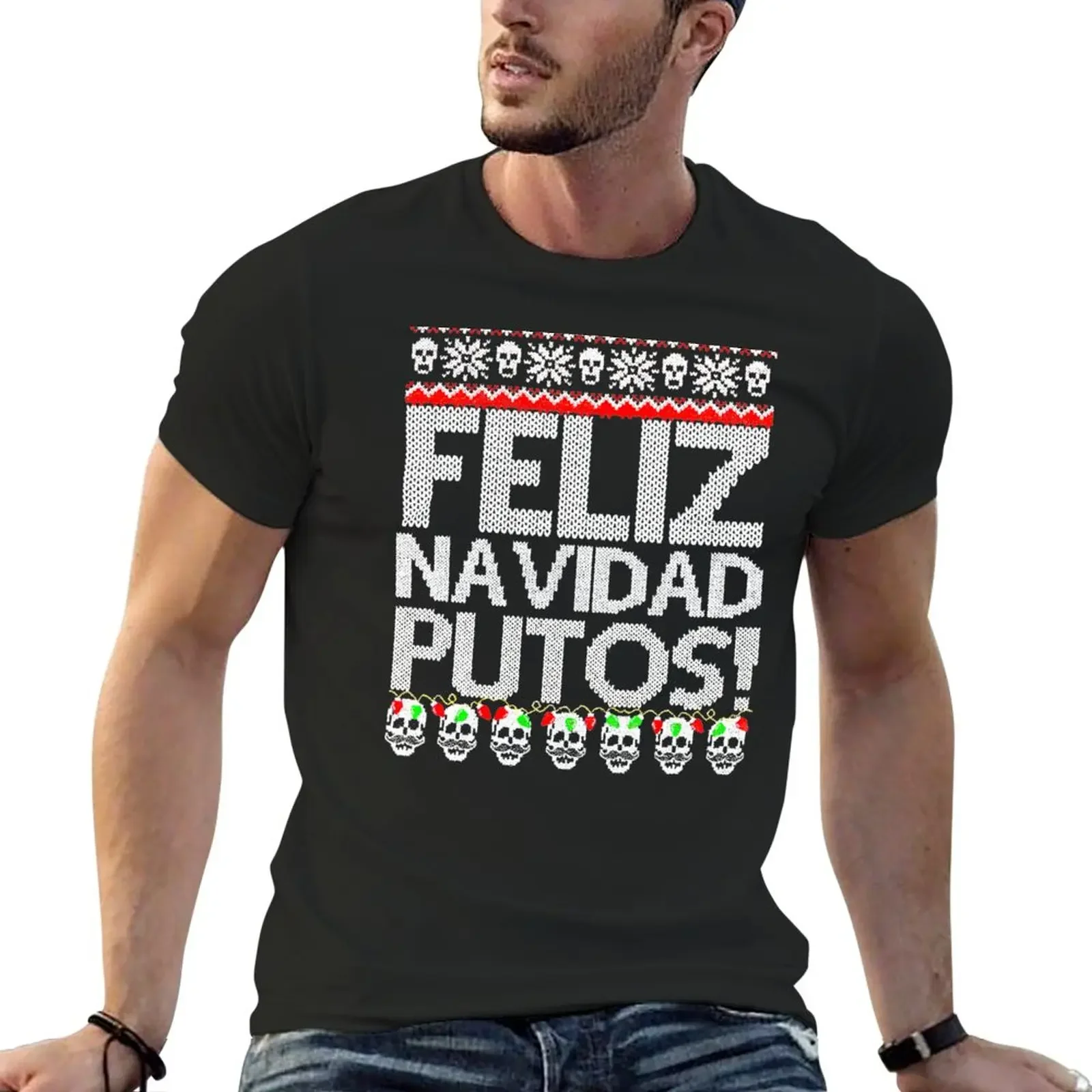

Feliz navidad putos T-Shirt blacks Blouse oversizeds mens clothing
