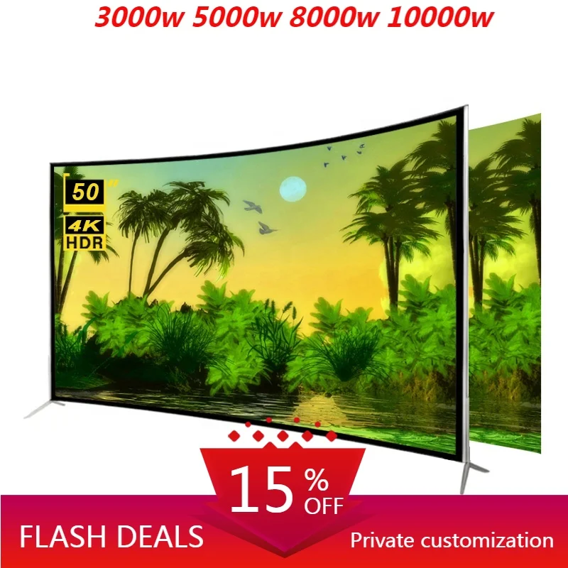 STLF Customized Advanced High Quality 4K HD Drop-resistant TV 50 Inch Curved Screen Android Smart Television Fast Delivery