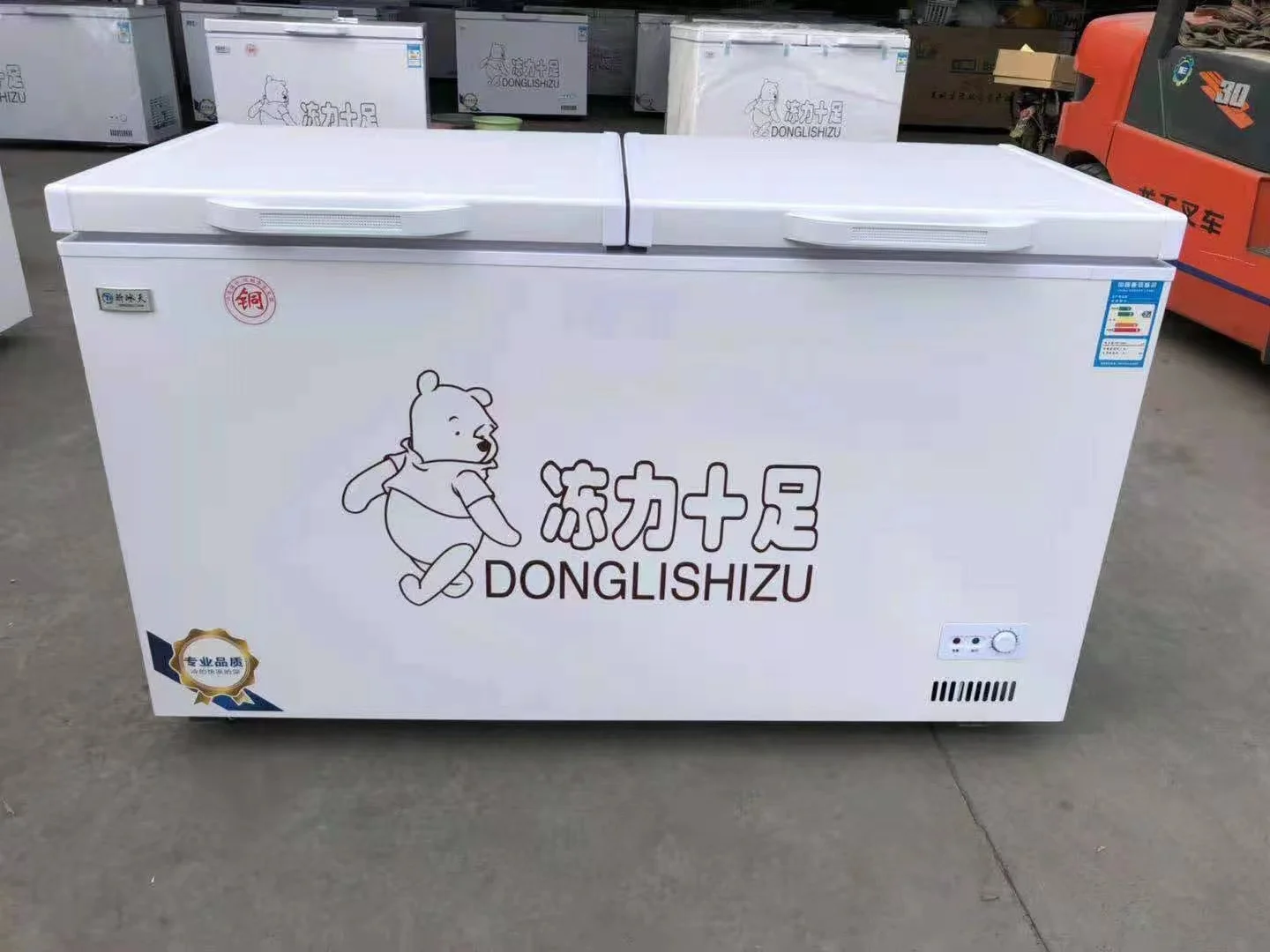 الجملة التجارية سوبر ماركت جزيرة التبريد الفريزر جودة عالية ضاغط انزلاق الباب الولايات المتحدة التوصيل استخدام جديد في الهواء الطلق