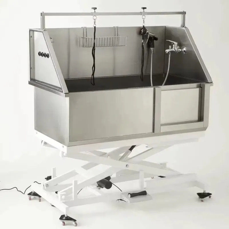 Large Lifting Stainless Steel Dog Bath Tub for Pet Grooming Shop