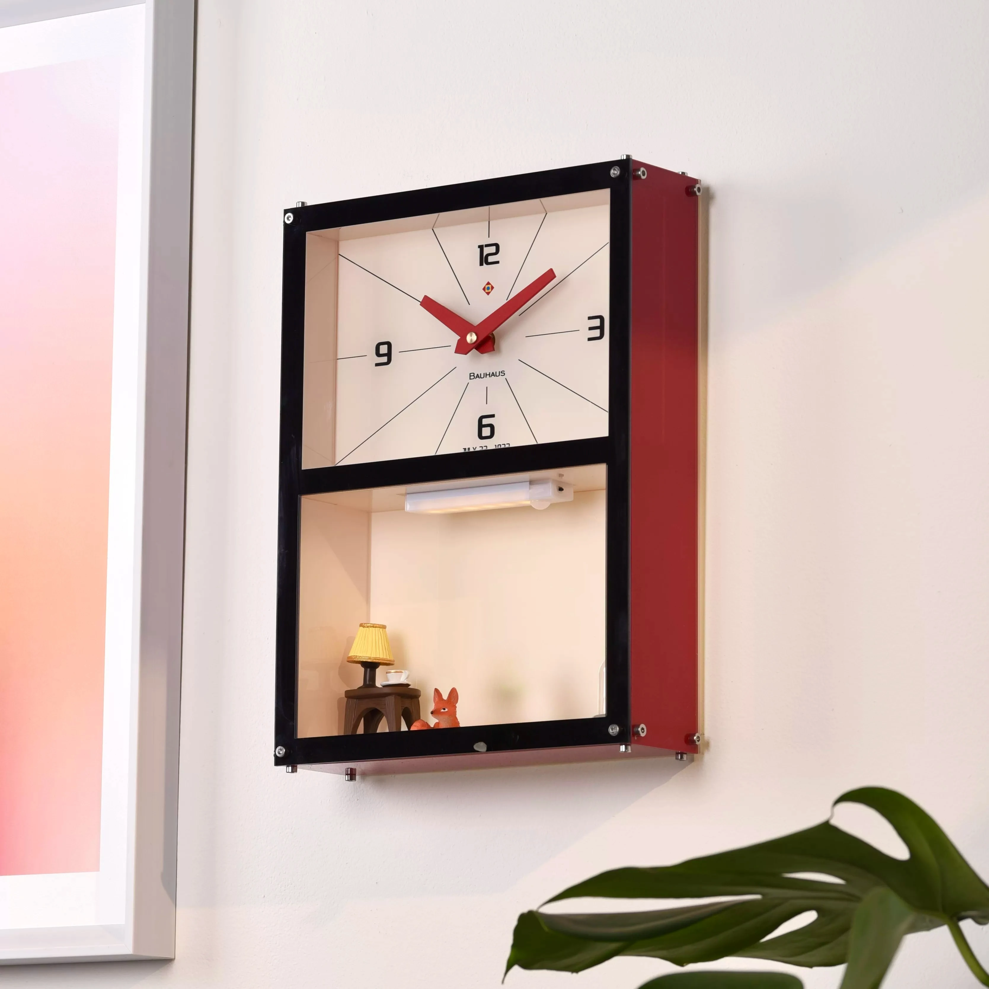 New Art Style Desktop Clock Pendant Box Storage Wall Hanging with Lighting Luxury Home Decoration Gift
