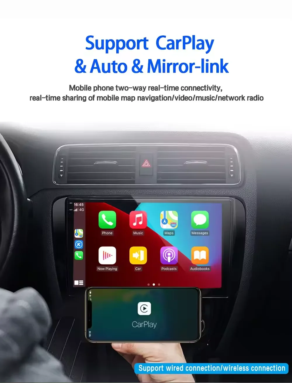 TS10 Universal Screen Car DVD Player, 2K QLED, 8Core, 64GB, 128GB, 10.36 Polegada, 2000x1200