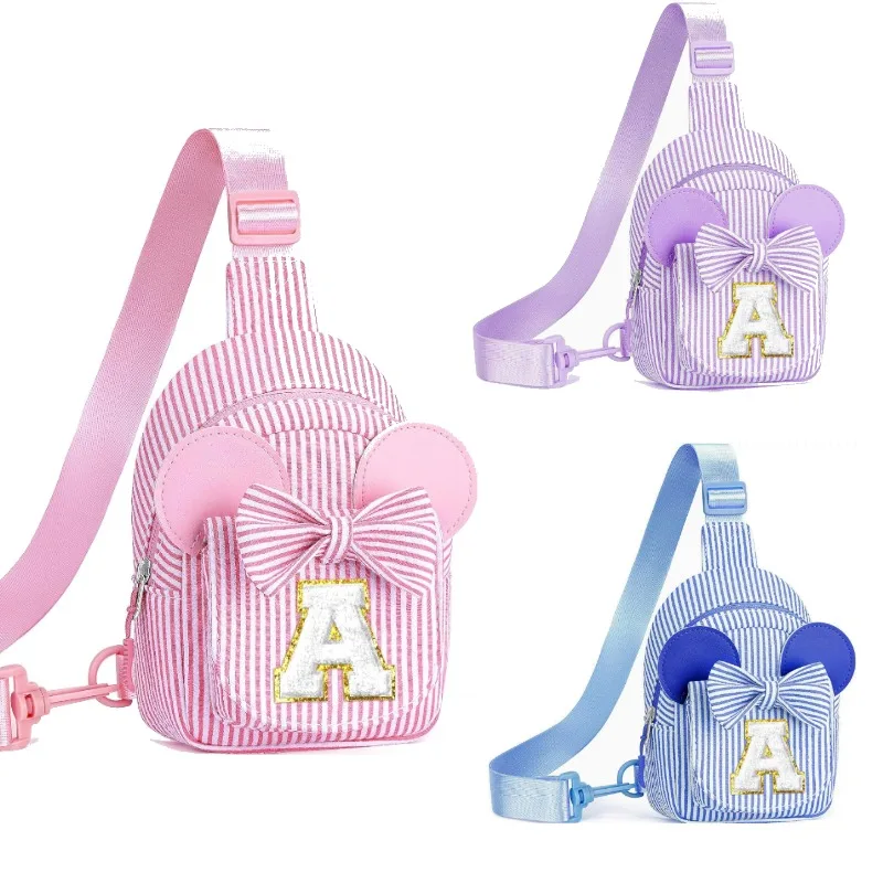 Easter Basket Stuffers,Initial Pink Sling Bag for Kid Girls|Small Initial Monogram Crossbody Bag Purse Kid Year Birthday Gift